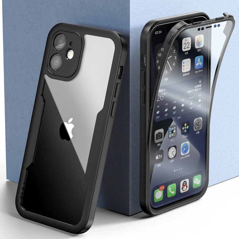 Coque Transparente Antichoc avec des bords pour iPhone